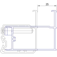 SanSwiss ACSL2 profil k rozšíření dveří na straně pantů ke zdi o 25 mm MOBILITY ,SWING-line
