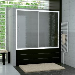 SanSwiss TOPB2 1600 04 22 Vanové dveře s pevnou stěnou v rovině 160 cm, bílá/durlux