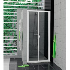SanSwiss TOPK 0700 04 07 Zalamovací dveře 70 cm, bílá/sklo