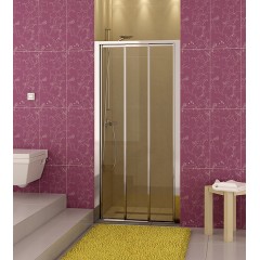 SanSwiss TOPS3 0800 50 07 Sprchové dveře třídílné 80 cm, aluchrom/sklo