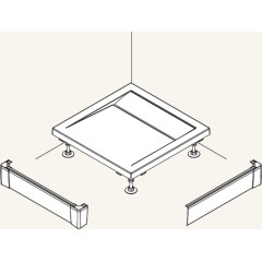 SanSwiss PWIL 070 090 04 Přední panel L hliníkový pro obdélníkovou vaničku 70×90 cm - bílý
