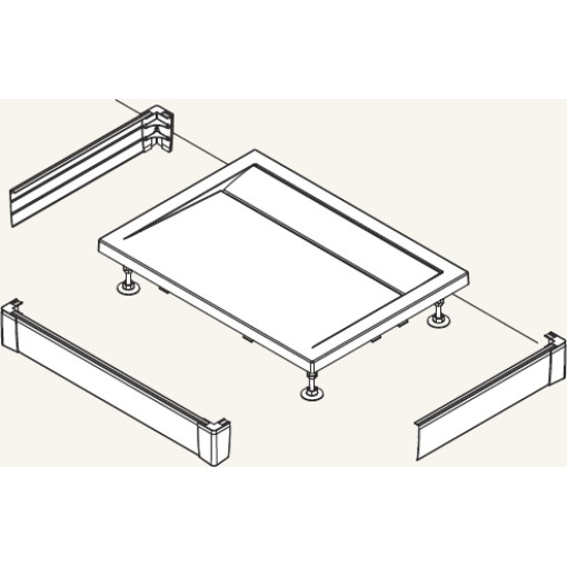 SanSwiss PWIU 80 100 80 04 Přední panel U hliníkový pro obdélníkovou vaničku 80×100 cm - bílý
