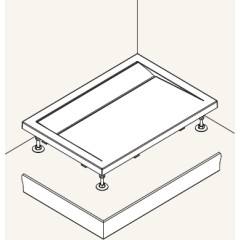 SanSwiss PWIU 90 120 90 50 Přední panel U hliník pro obdélníkovou vaničku 90×120cm - aluchrom