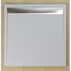 SanSwiss WIQ 080 50 04 Sprchová vanička čtvercová 80×80 cm bílá, kryt aluchromový, skládá se z WIQ 080 04 a BWI 080 50 04