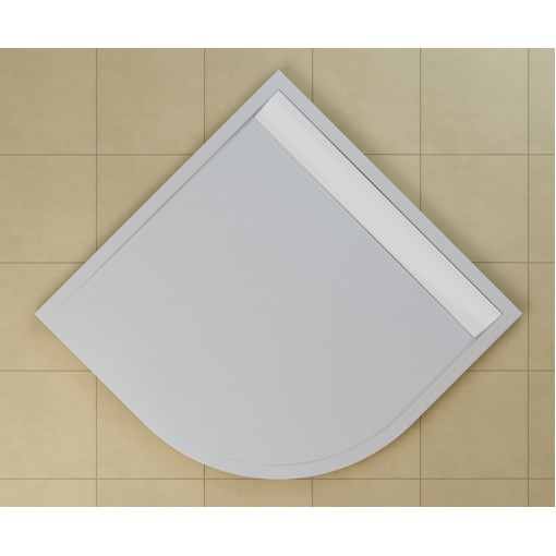 SanSwiss WIR 55 090 04 04 Sprchová vanička čtvrtkruhová 90×90 cm bílá, kryt bílý, skládá se z WIR 55 090 04 a BWI 090 04 04