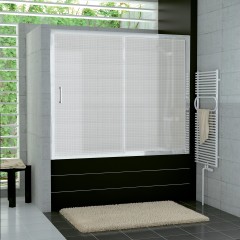 SanSwiss TOPB2 1600 50 30 Vanové dveře s pevnou stěnou v rovině 160 cm, aluchrom/mastercarré