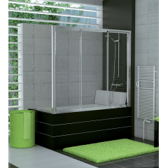 SanSwiss TOW3 D 1700 50 07 Vanové posuvné třídílné dveře, aluchrom/sklo