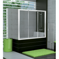 SanSwiss TOW3 G 1500 04 07 Vanové posuvné třídílné dveře, bílá/sklo