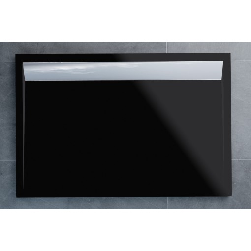 SanSwiss WIA 80 100 50 154 Sprchová vanička obdélníková 80×100 cm černá, kryt aluchromový, skládá se z WIA 80 100 154 a BWI 100 50 154