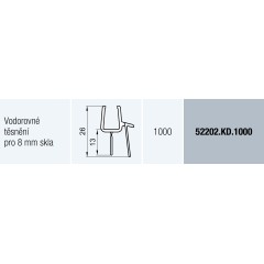 SanSwiss 52202.KD.1000 Vodorovné těsnění pro 8 mm skla, délka 1000 mm