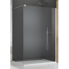 SanSwiss STR4P 100 50 07 Pevná stěna samostatná s vyrovnávacím profilem 100 cm, aluchrom/sklo