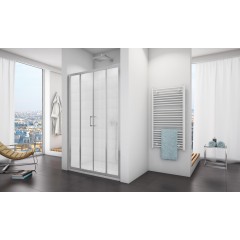 SanSwiss TOPS4 1600 01 30 Sprchové dveře dvoudílné 160 cm, matný elox/mastercarré