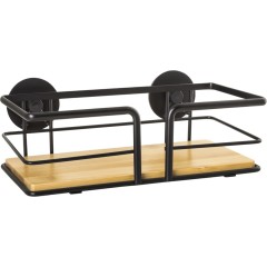 Drátěná police černá, bambus AWD02081937