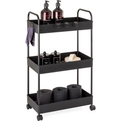 Koupelnový regál na kolečkách 40x67,6x26 cm  černý AWD02041943