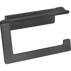 Držák na toaletní papír s poličkou, černý AWD02092021