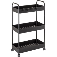 Koupelnový regál na kolečkách 40x67,6x26 cm  černý AWD02041943