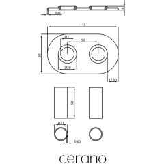 Krycí rozeta středového připojení radiátoru 50mm - bílá lesklá