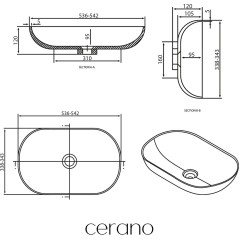 Umyvadlo z litého mramoru Lyra - na desku - černá matná - 54x34 cm