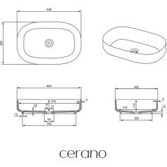 Umyvadlo z litého mramoru Atria - na desku - bílá matná - 60x40 cm