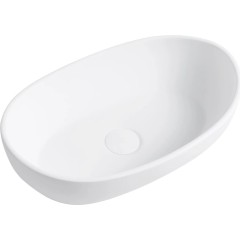 Umyvadlo z litého mramoru Persea - na desku - bílá matná - 50x32 cm