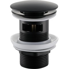 Umyvadlová výpusť - 5/4“ click-clack s přepadem - 25/60mm - černá matná