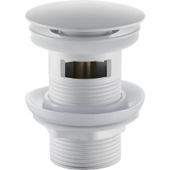 Umyvadlová výpusť - 5/4“ click-clack s přepadem - 25/60mm - bílá matná