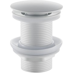 Umyvadlová výpusť - 5/4“ click-clack bez přepadu - 10/60mm - bílá matná