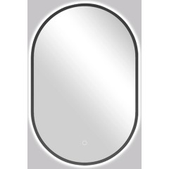 Koupelnové LED zrcadlo Valto, kovový rám - černá matná - 40x60 cm