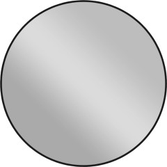 Koupelnové zrcadlo Vado, kovový rám - černá matná - Ø 60 cm