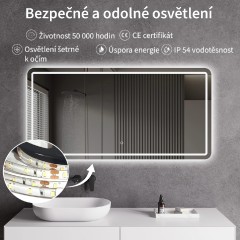Koupelnové LED zrcadlo Retano - 100x70 cm