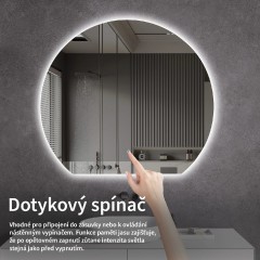 Koupelnové LED zrcadlo Rondo - Ø 120 cm