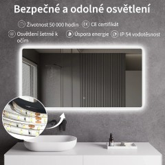 Koupelnové LED zrcadlo Grande - 100x70 cm