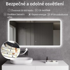 Koupelnové LED zrcadlo Grande - 120x70 cm
