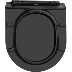 WC sedátko se zpomalovacím mechanismem Sedile - slim - černá lesklá - 36,4x4,9x42,7 cm