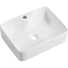 Umyvadlo keramické Lorenzo - na desku - bílá lesklá - 49x38 cm