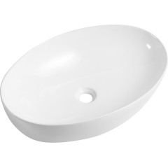 Umyvadlo keramické  Alesio - na desku - bílá lesklá - 62x42 cm
