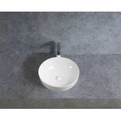 Umyvadlo keramické Marcello - na desku - bílá lesklá - Ø 42 cm