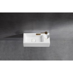 Keramické umývátko Roberto, závěsné pravé - bílá lesklá - 37,7x18,5 cm