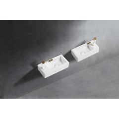 Keramické umývátko Roberto, závěsné pravé - bílá lesklá - 37,7x18,5 cm