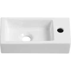 Keramické umývátko Roberto, závěsné pravé - bílá lesklá - 37,7x18,5 cm