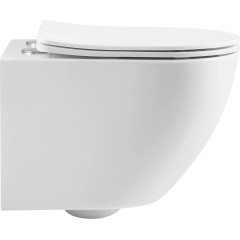 WC závěsné Verde, Rimless + Slim/UF sedátko - bílá lesklá - 49x36 cm