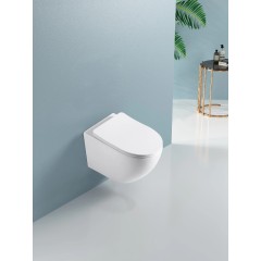 WC závěsné Verde, Rimless + Slim/UF sedátko - bílá lesklá - 49x36 cm