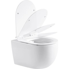 WC závěsné Felci, Rimless + Slim/UF sedátko - bílá lesklá - 53x37 cm