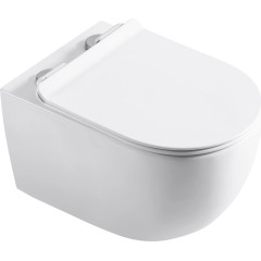 WC závěsné Felci, Rimless + Slim/UF sedátko - bílá lesklá - 53x37 cm