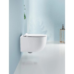 WC závěsné Felci, Rimless + Slim/UF sedátko - bílá lesklá - 53x37 cm