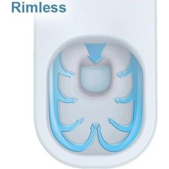WC závěsné Felci, Rimless + Slim/UF sedátko - bílá lesklá - 53x37 cm