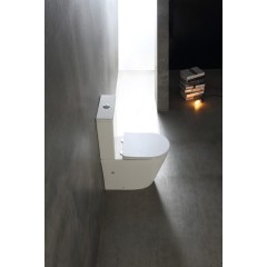 WC kombi Carlito, Rimless + Slim/UF sedátko - spodní/zadní odpad - bílá lesklá - 61x36,5 cm