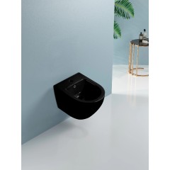 Bidet závěsný Verde - černá lesklá - 36x49 cm