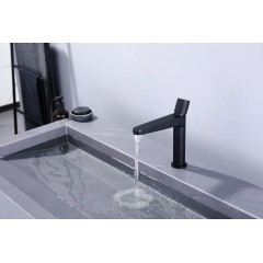 Umyvadlová stojánková baterie Loreta Grip - nízká - černá matná - 423586