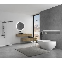 Sprchový nástěnný sloup Elma - termostatická sprchová baterie - černá matná